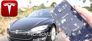 Ilyen az ha egy Galaxy S6-on áthajtunk egy Tesla Model S-sel