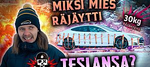 Ripityára robbantottak egy Tesla-t 30 kiló dinamittal