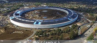 Elképesztően szép lett a levegőből az Apple új főhadiszállása