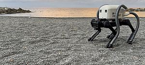 Videón a takarító robotkutya, aminek porszívóból vannak a lábai