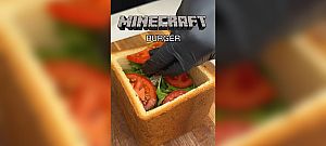 Videón az igazi Minecraft kocka-burger elkészítése és kinézete
