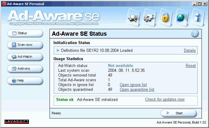 Ad-aware SE Personal Edition 1.04