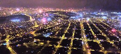 Így nézett ki drónról Lima idén szilveszterkor