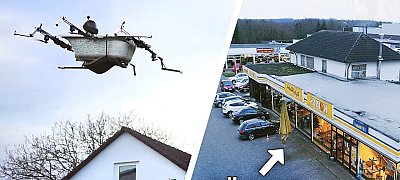 Nem piskóta: Fürdőkádból csinált drónt, ezzel jár bevásárolni