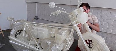 Így néz ki egy komplett 3D-s nyomtatott Honda motorkerékpár