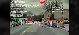 Videón a Tesla autók Autopilotjának Terminator-látása