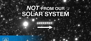 Videón az új, idegen eredetű objektum, amint átrepül a Naprendszeren