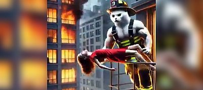 Felrobbantotta a netet a mesterséges intelligencia által generált videó, amiben egy macska tűzoltó lesz