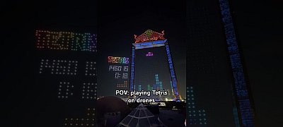 Videón a Tetris, amit a levegőben játszottak, 2800 drón segítségével