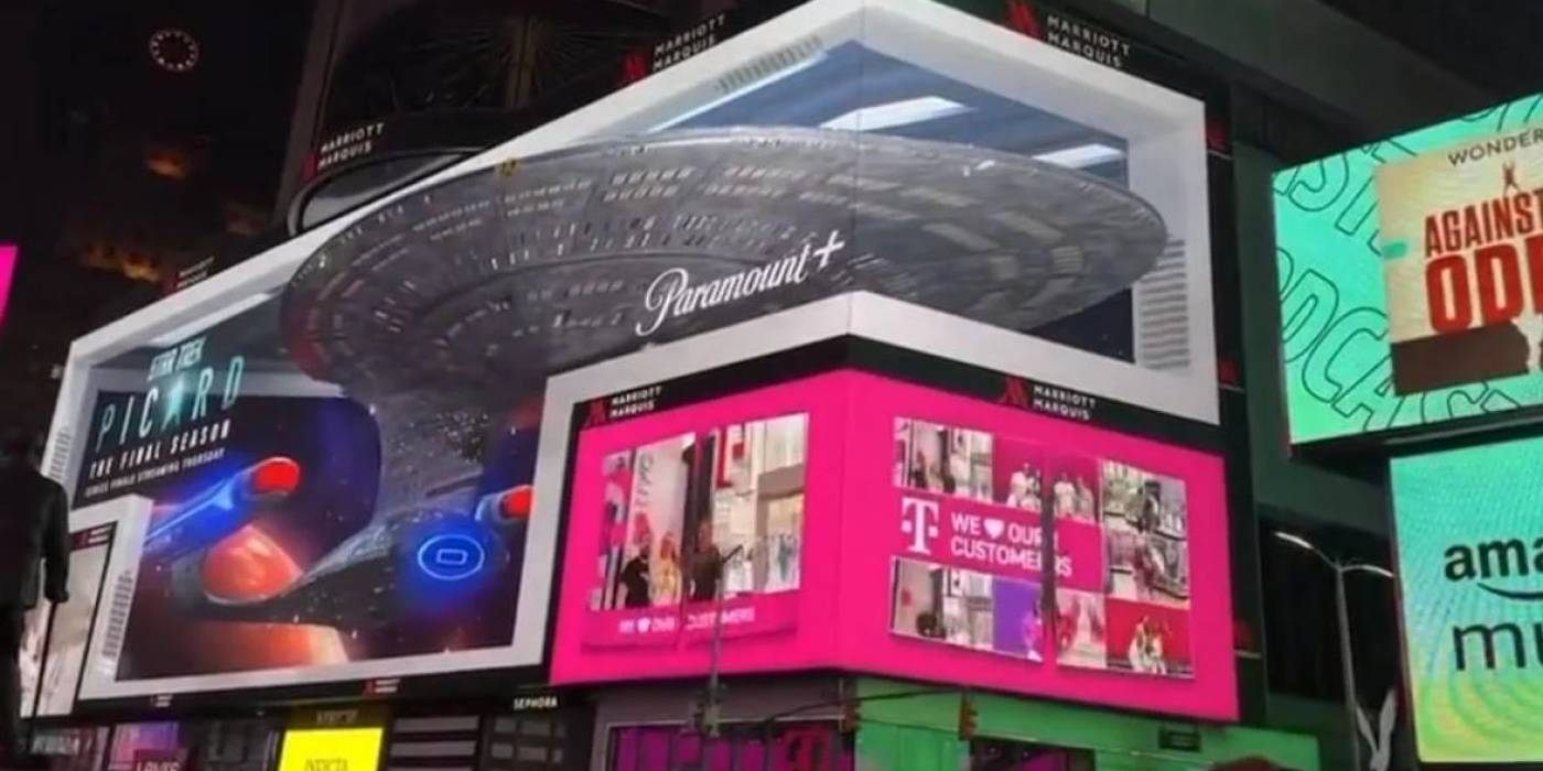 Videón a 3D-s óriásreklám, amivel a Star Trek: Picard-ot hirdették