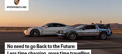 Ötletes Taycan-reklámot adott ki a Vissza a jövőbe Nap alkalmából a Porsche