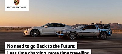 Ötletes Taycan-reklámot adott ki a Vissza a jövőbe Nap alkalmából a Porsche